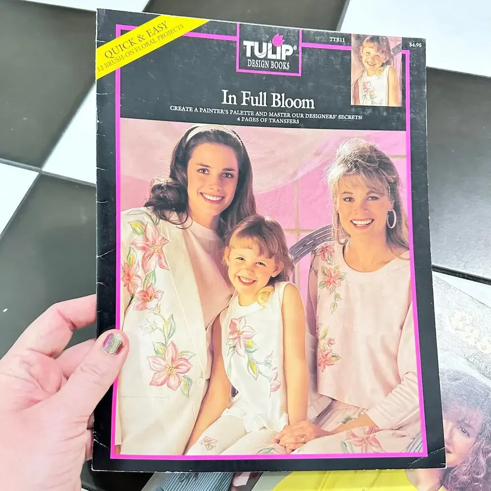 x3 1980s Floral Flowers Iron on Transfer Craft Book set  - Granny shirt
